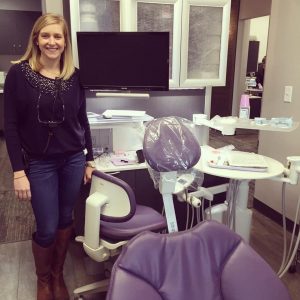 Dr. Jennifer with our new comfy patient chairs